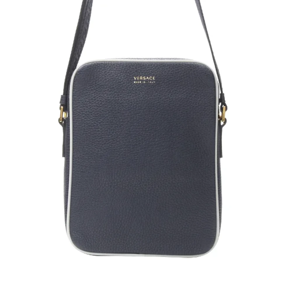 Versace Leather crossbody-bags Blue Dames