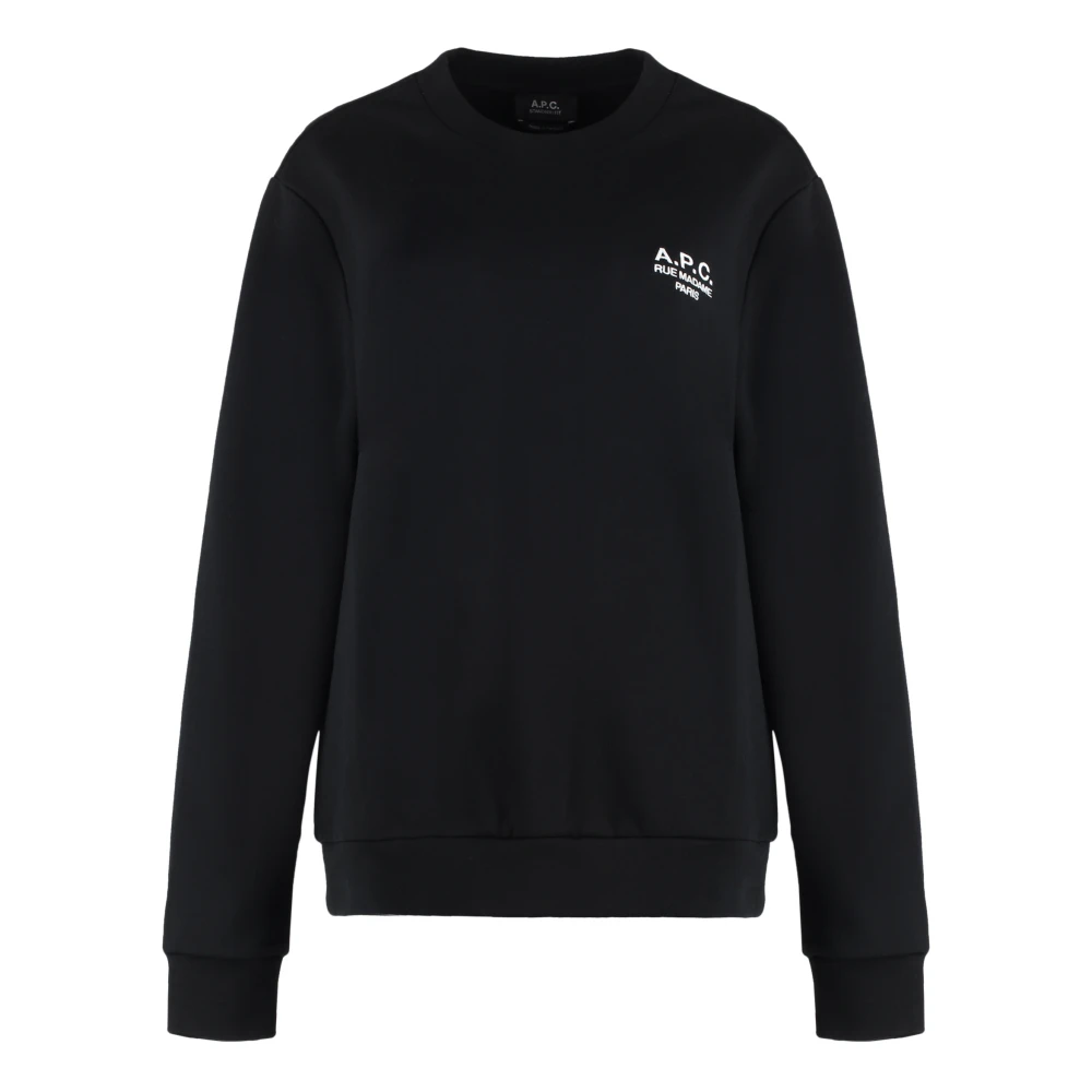 A.p.c. Women's Black Sweatshirts, Xl, Standard Rue Madame Sweatshirt