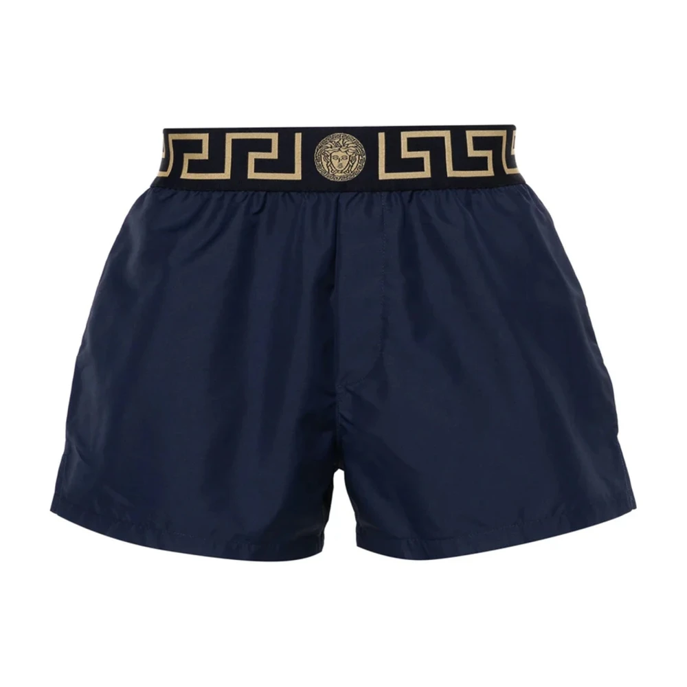 Versace Grieks Patroon Zwembroek Blue Heren