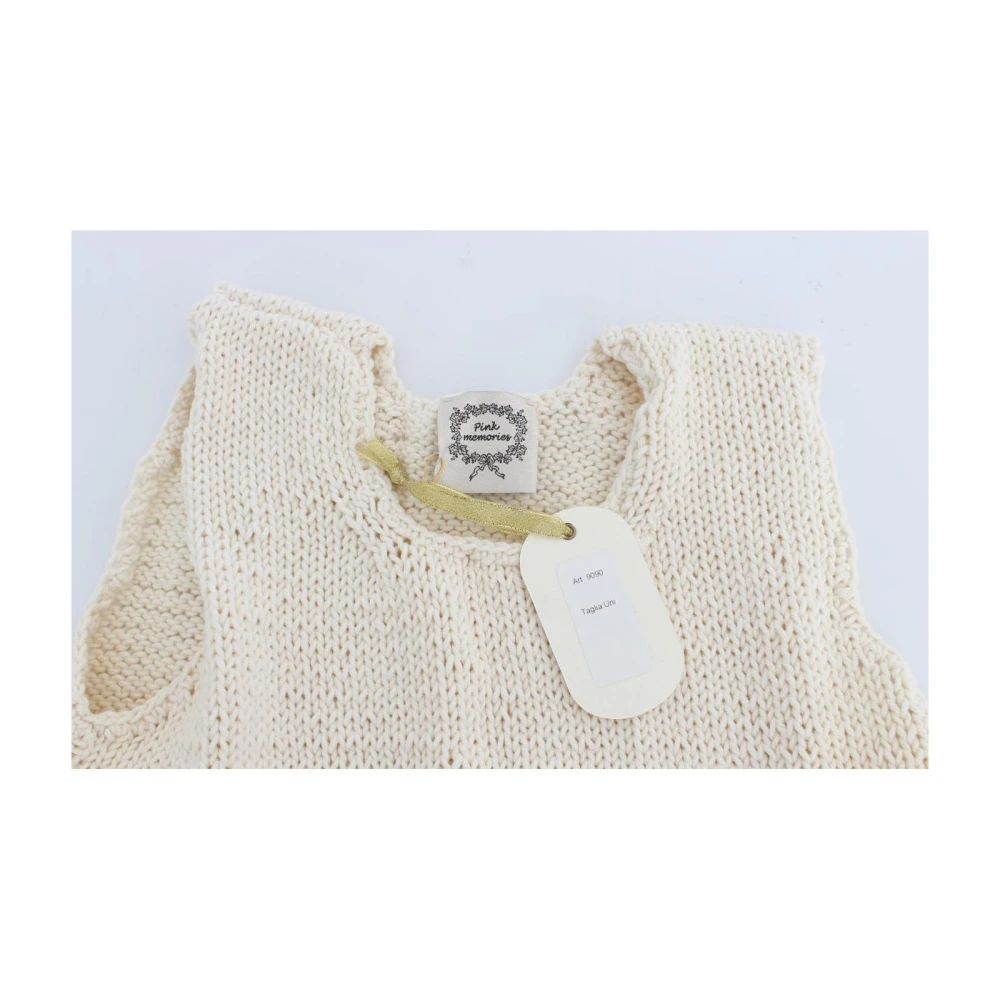 Pink Memories Beige Gebreid Vest Trui Beige Dames