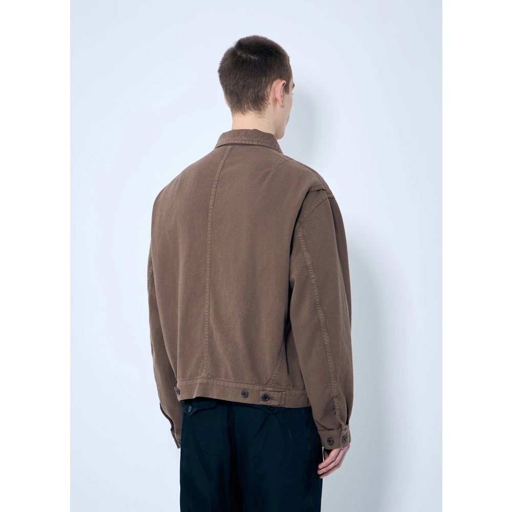 Dries Van Noten Klassieke Jas met Rits en Zakken Beige Heren