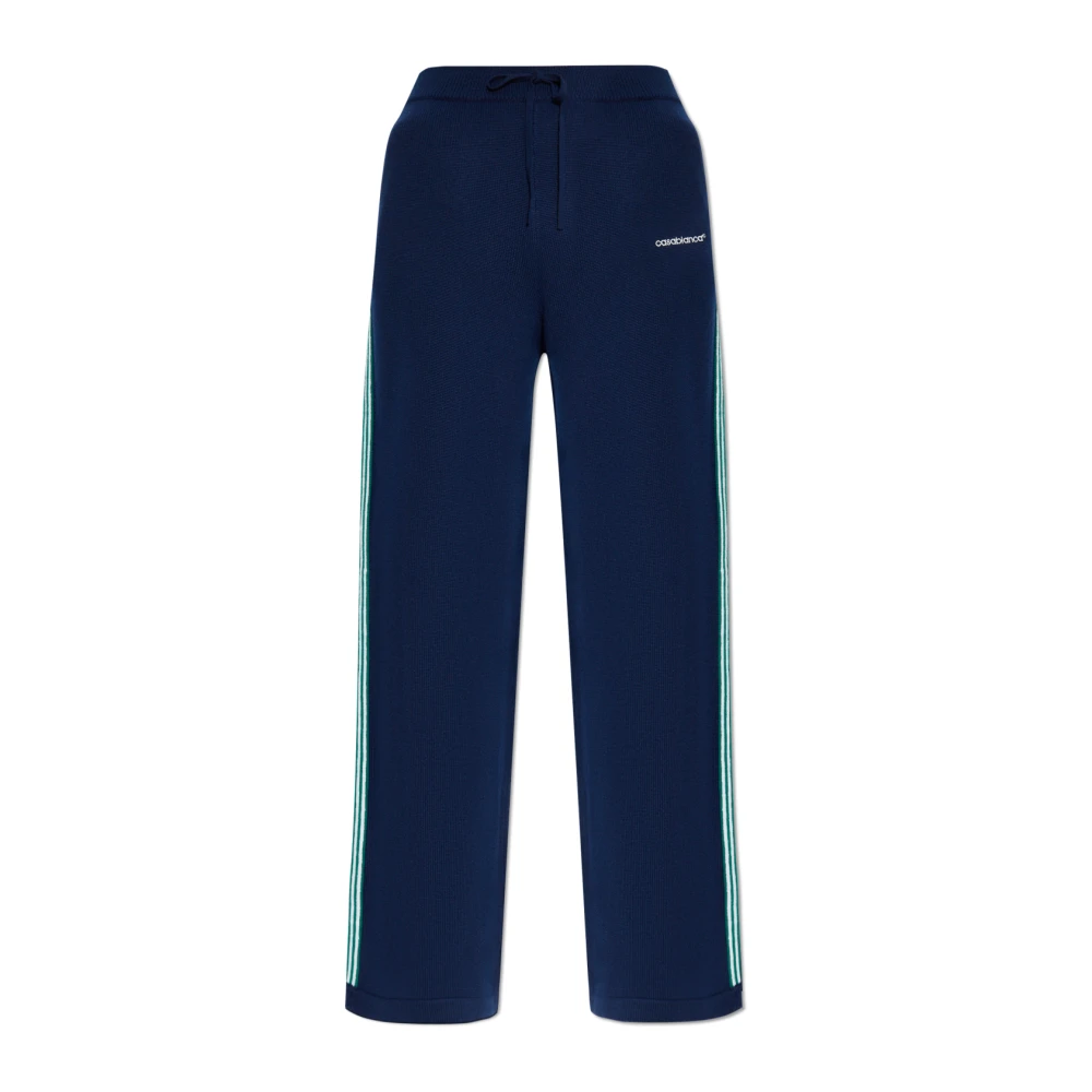 Casablanca Wollen broek met wijde pijpen Blue Dames