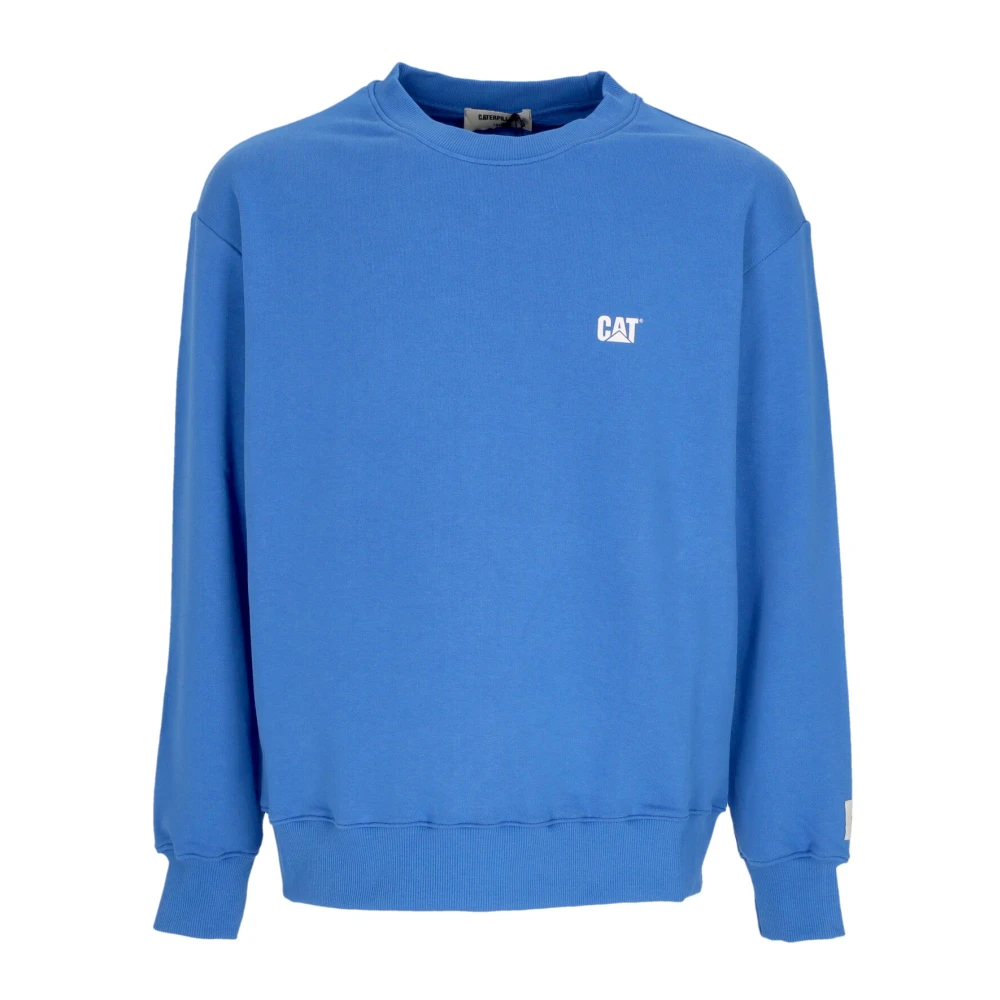 CAT Lichtgewicht Crewneck Sweatshirt met Sky Diver Logo Blue Heren
