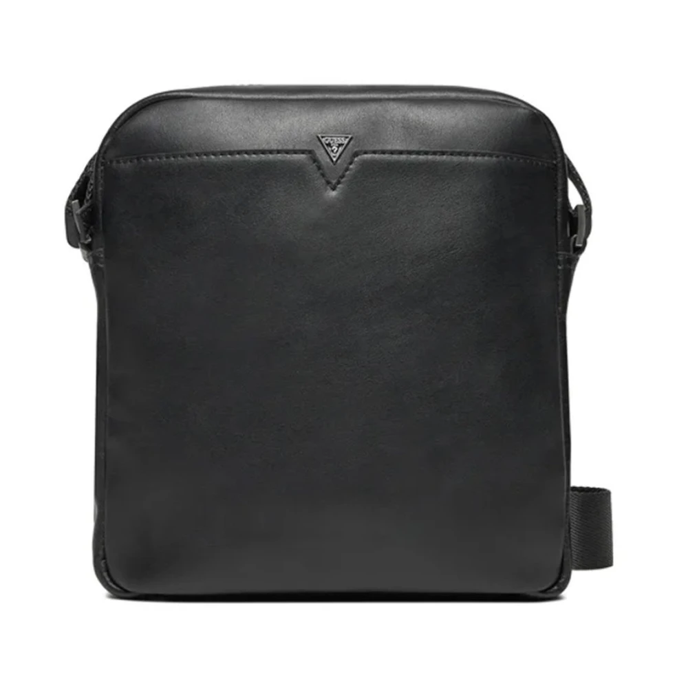 Guess Leren Schoudertas Zwart Black Heren