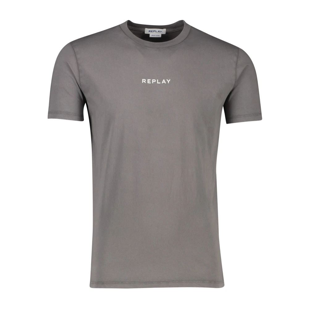 Replay Grijze Ronde Hals Katoenen T-shirt Gray Heren