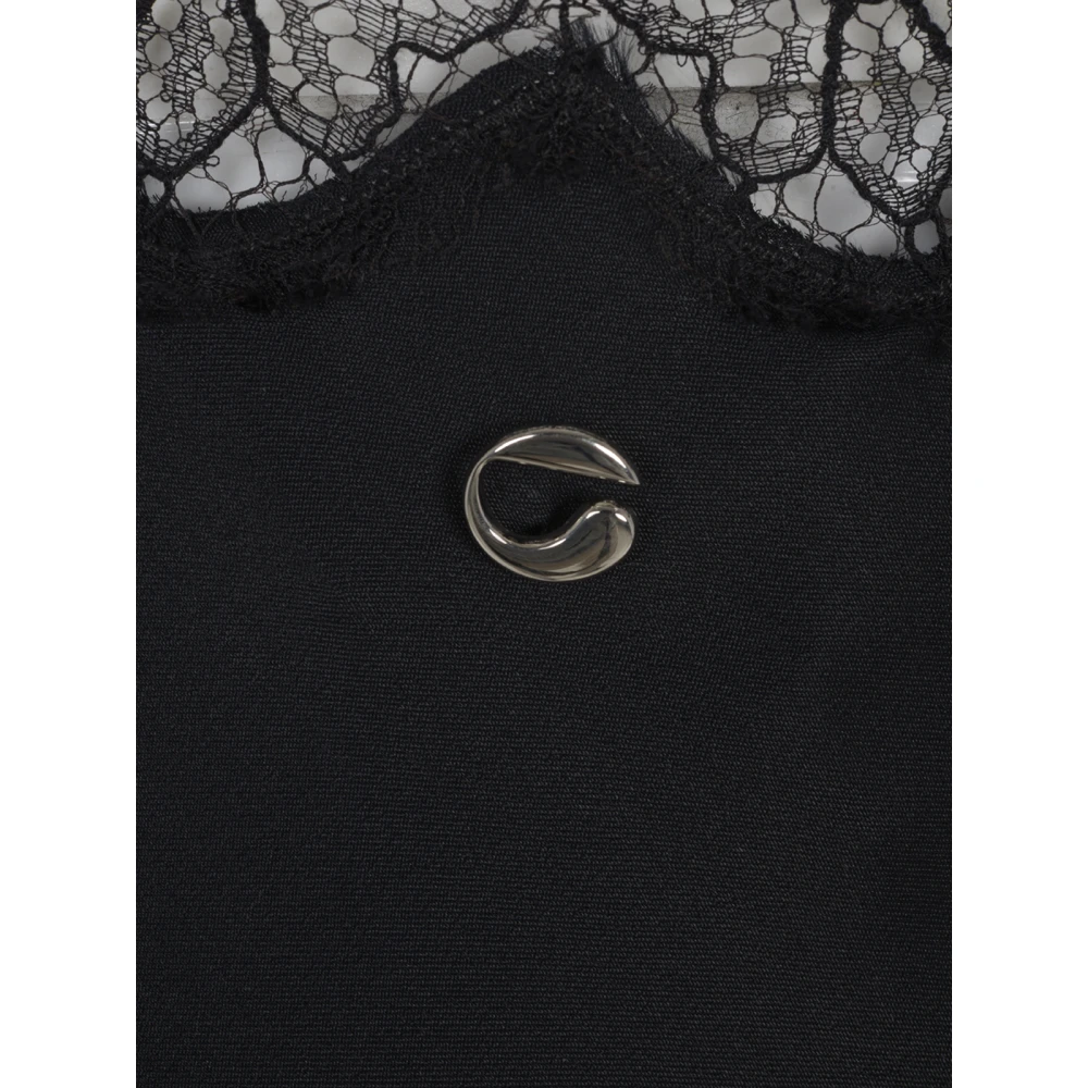 Coperni Zwarte Kant Slip Jurk Black Dames