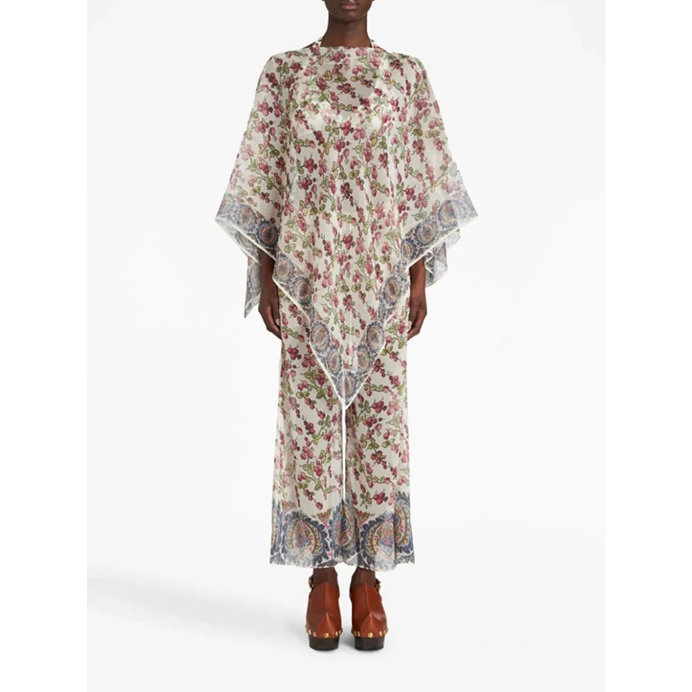 ETRO Bessen en Paisley Poncho Multicolor Dames