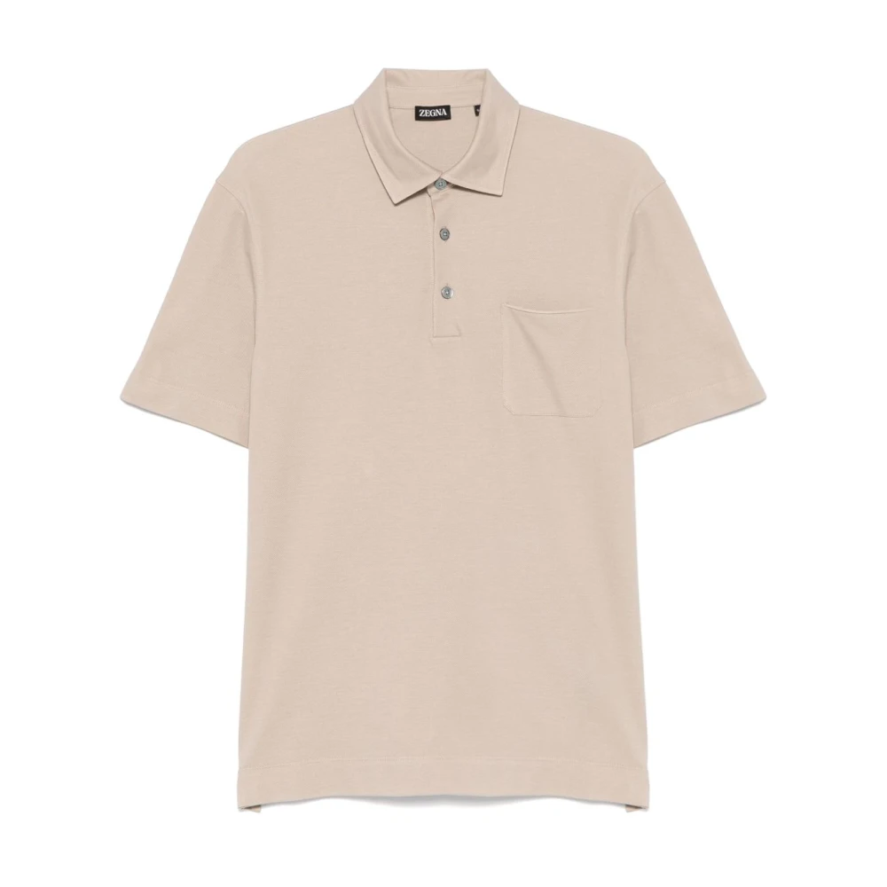Ermenegildo Zegna Zand Beige Korte Mouw Shirt Beige Heren