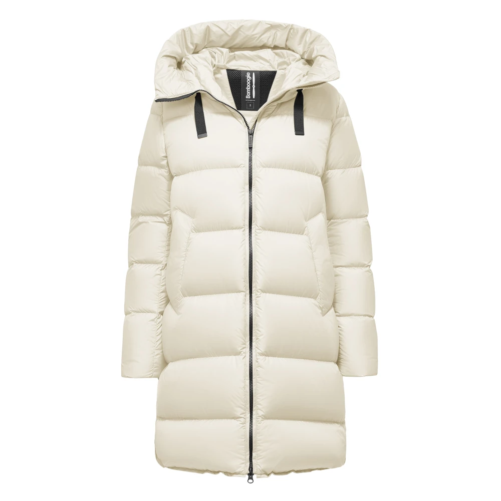 Bomboogie Women's White Down Coats, S, Geneva Jacket - Long