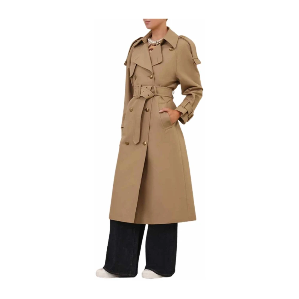 Zimmermann Khaki Crush Trench Coat Beige Dames