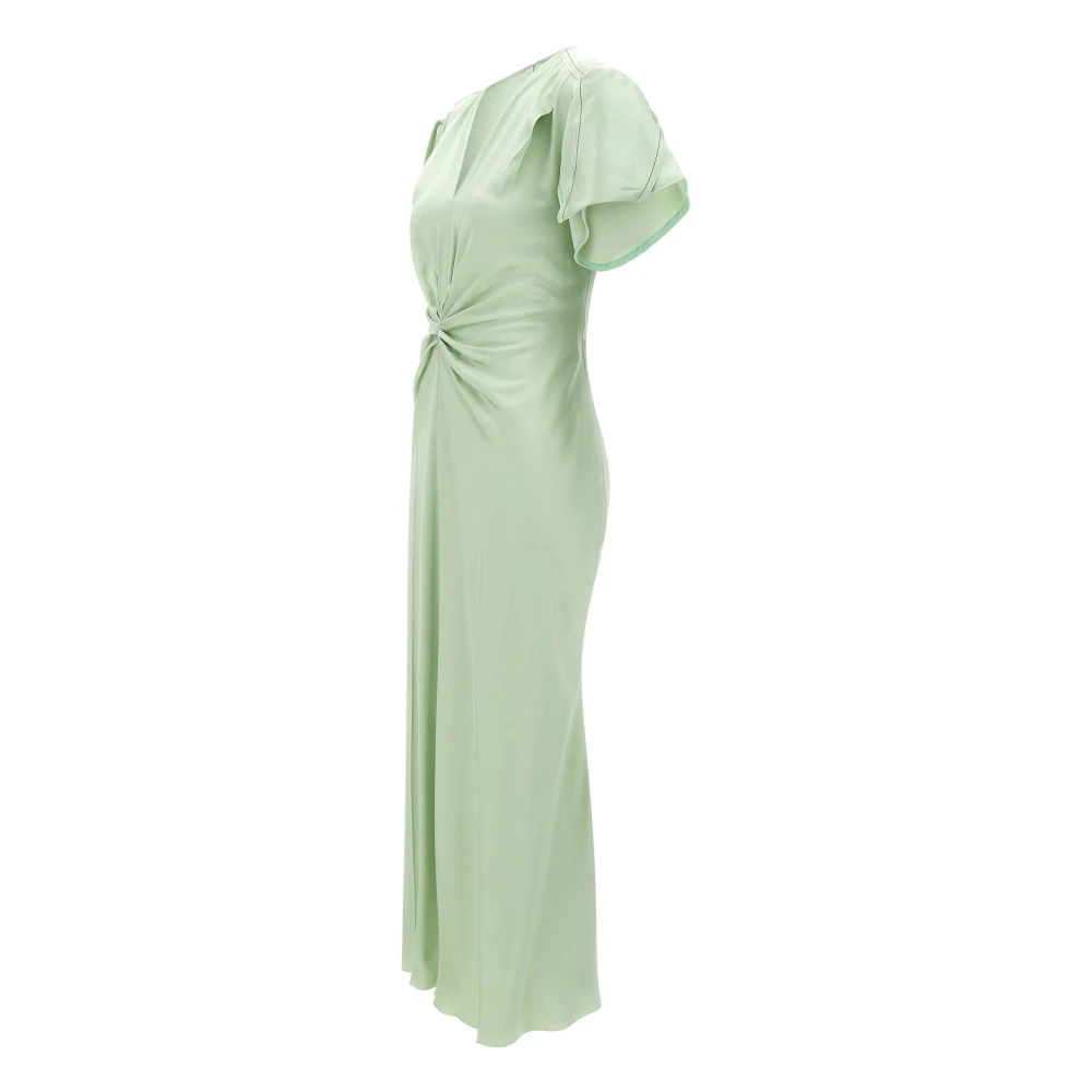 Victoria Beckham Mint Groene Satijnen Midi Jurk Green Dames