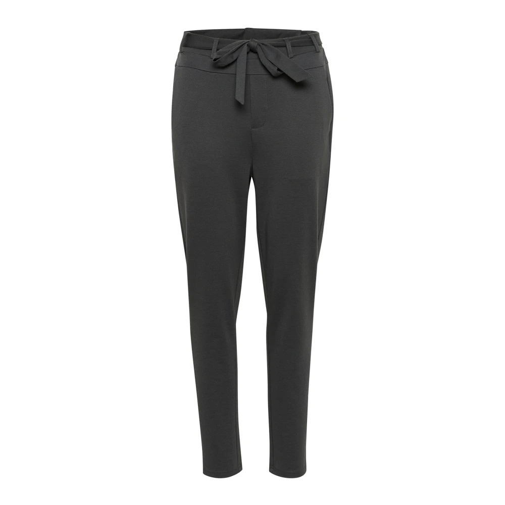 Kaffe Slim-fit Zwarte Broek met Riem Black Dames