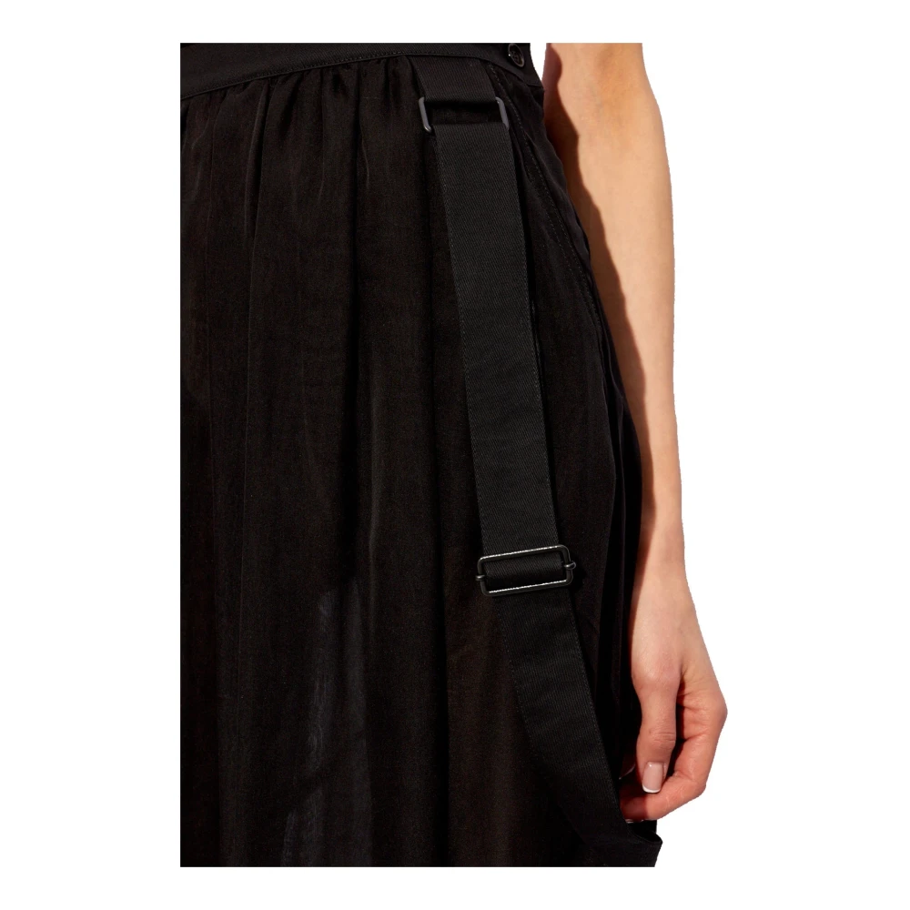Max Mara Zijden rok met zijsplitten Black Dames
