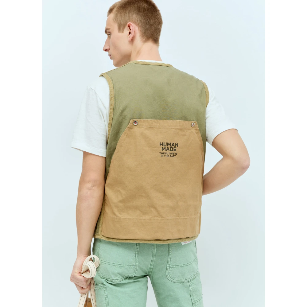 Human Made Canvas Jachtvest met Logo Patch Multicolor Heren