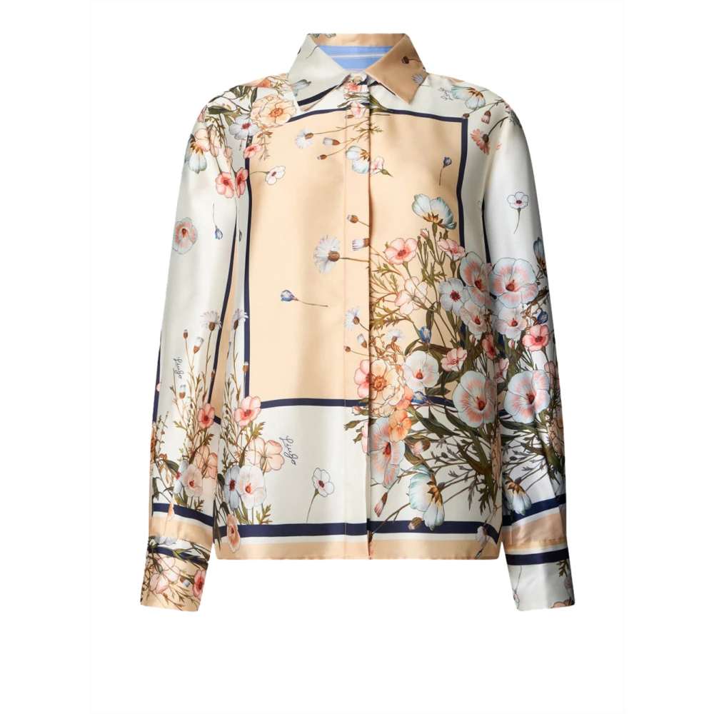 Liu Jo Vrouw Multicolor Overhemden Dames, Veelkleurig, 2XL, Katoen, Bedrukte Twill Shirt