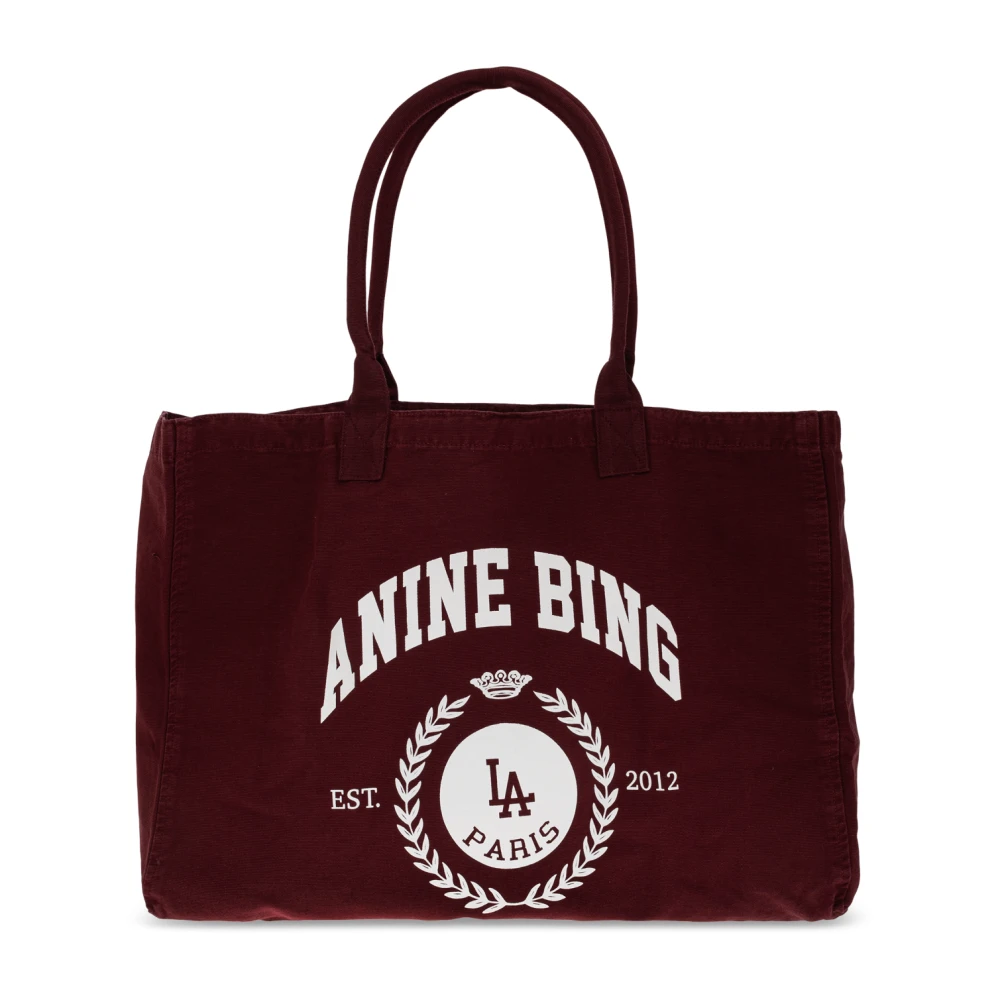 Anine Bing Donna Rosso - Leo Canvas Tote - Bags - One Size