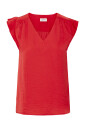 feminine-mars-red-blouse-with-ruffle-sleeves