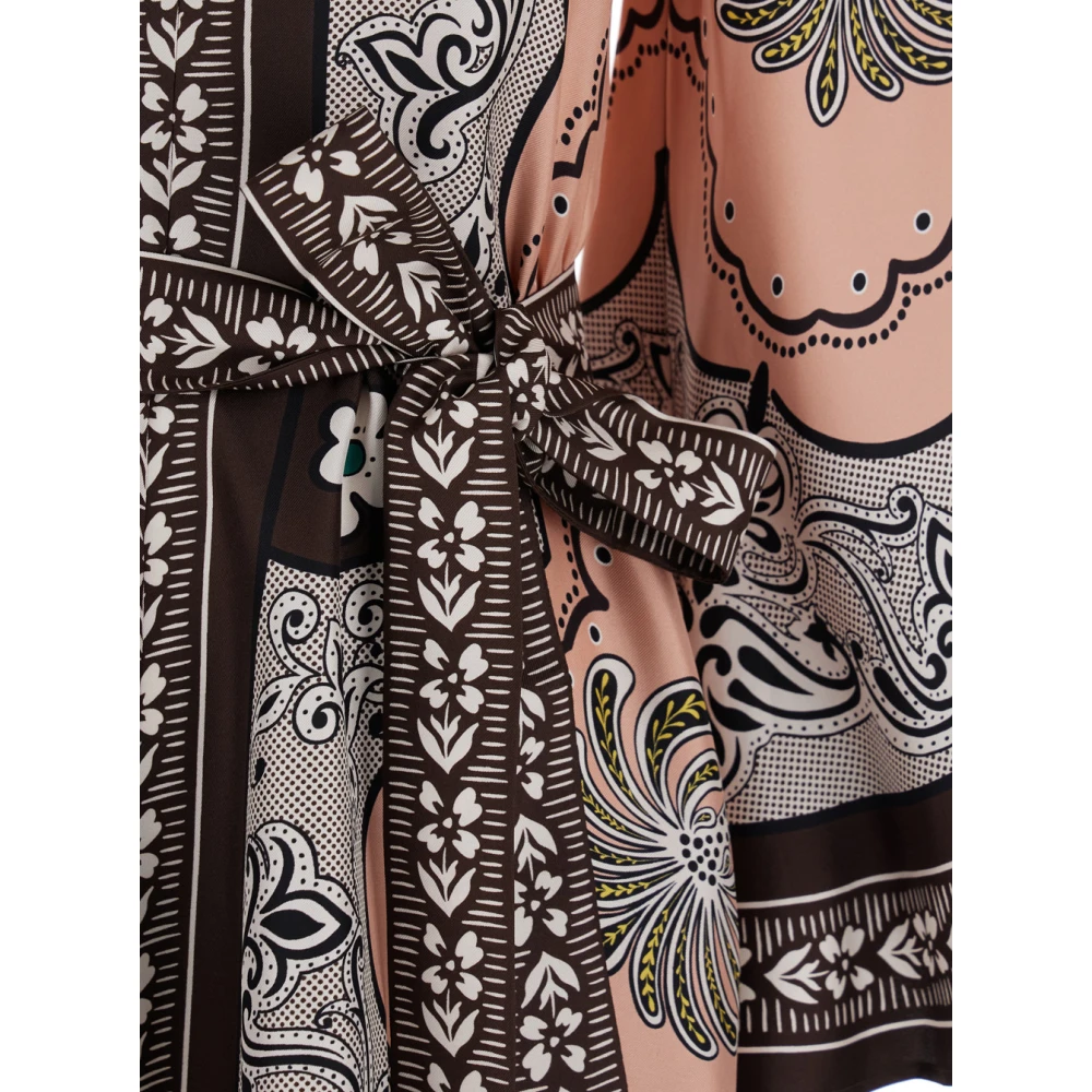 La DoubleJ Grafische Print Zijden Multicolor Jurk Multicolor Dames