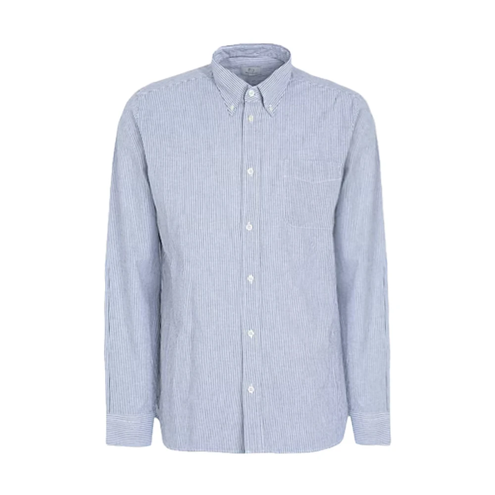 Woolrich Linnen Overhemden Blue Heren