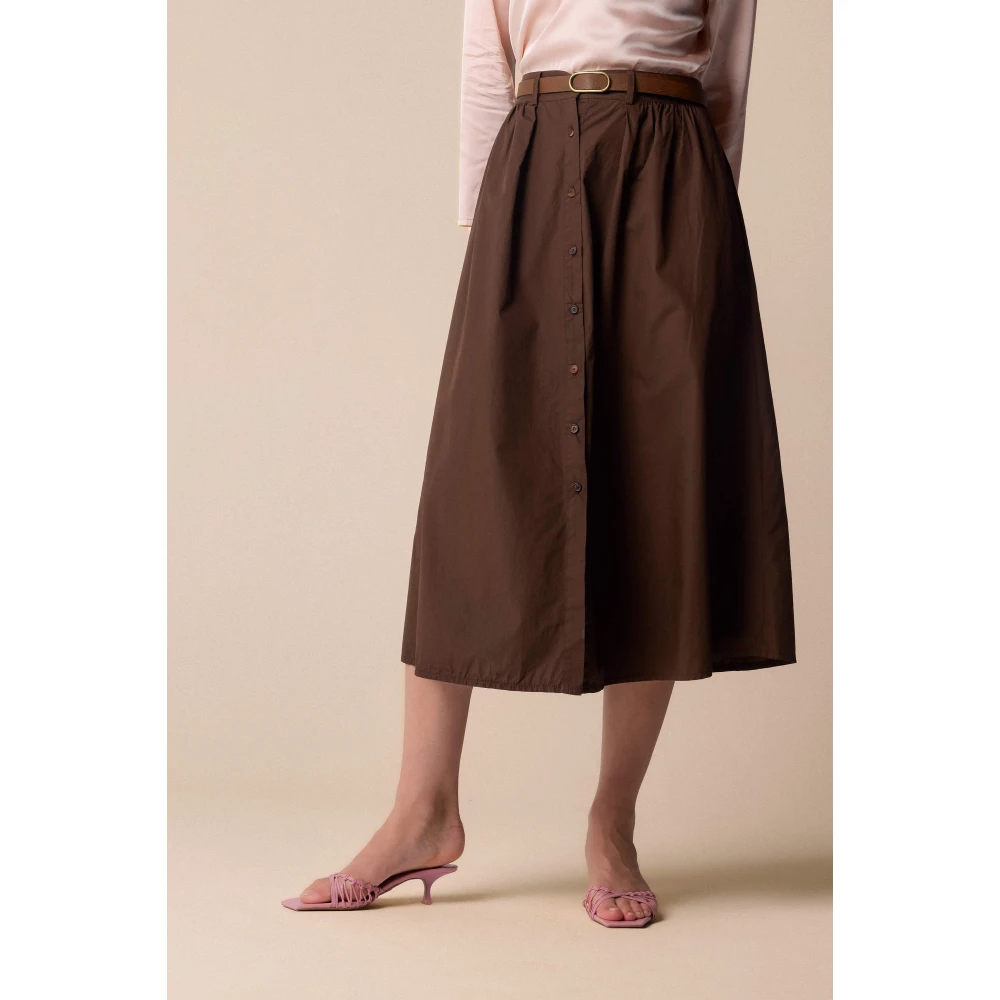 Kocca Elegante Midi Rokken Collectie Brown Dames