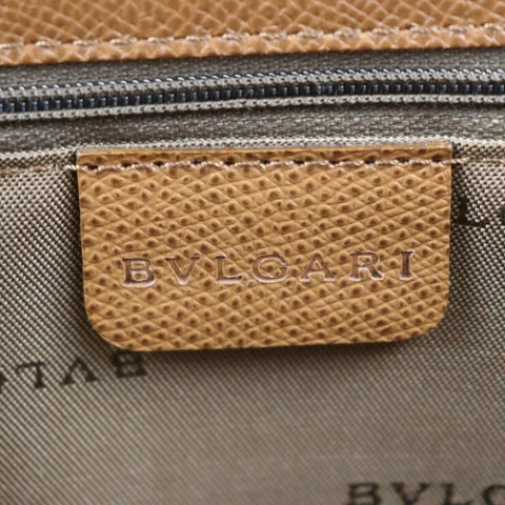 Bvlgari Vintage Pre-owned Leather shoulder-bags Brown Dames