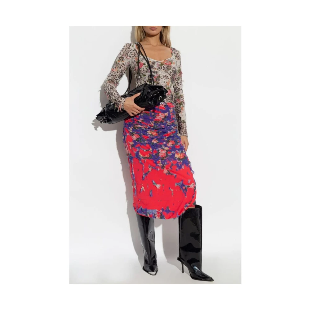Diesel Bloemenprint hoge taille rok Multicolor Dames