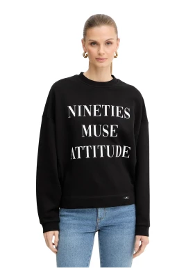 Sweatshirt i bomull med tryck