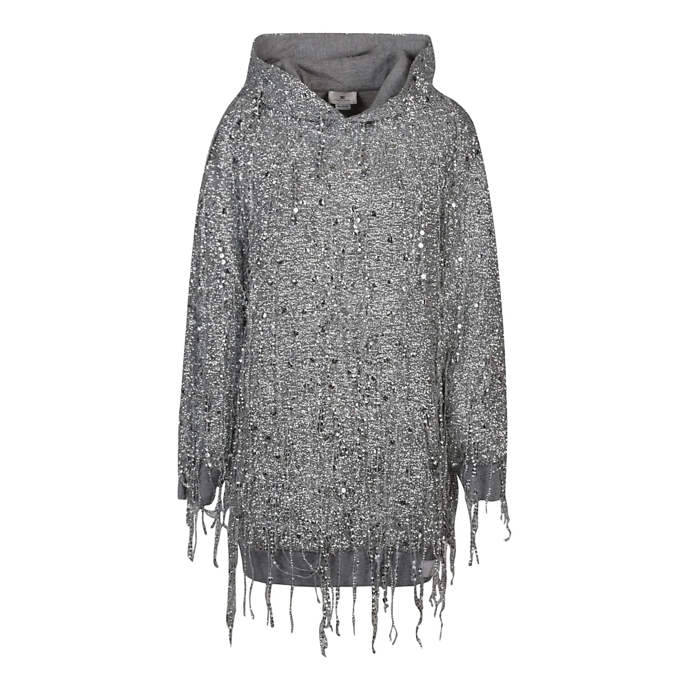 Elisabetta Franchi Elegante Zwarte Jurk voor Vrouwen Gray Dames