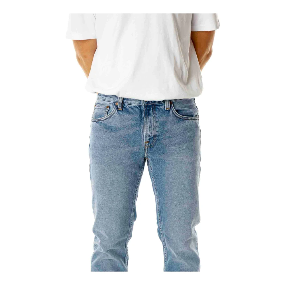 Nudie Jeans Rigid Denim Straight Fit Jeans Blue Heren