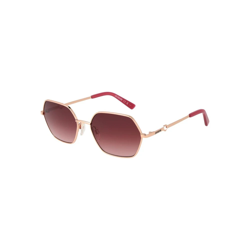 Love Moschino Women's Pink Sunglasses, One Size, Heart Detail Octagon Sunglasses