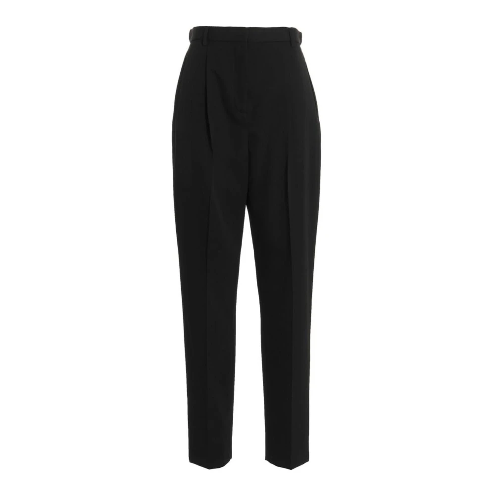 TORY BURCH Zwarte Wol Twill Broek Modern Ontwerp Black Dames