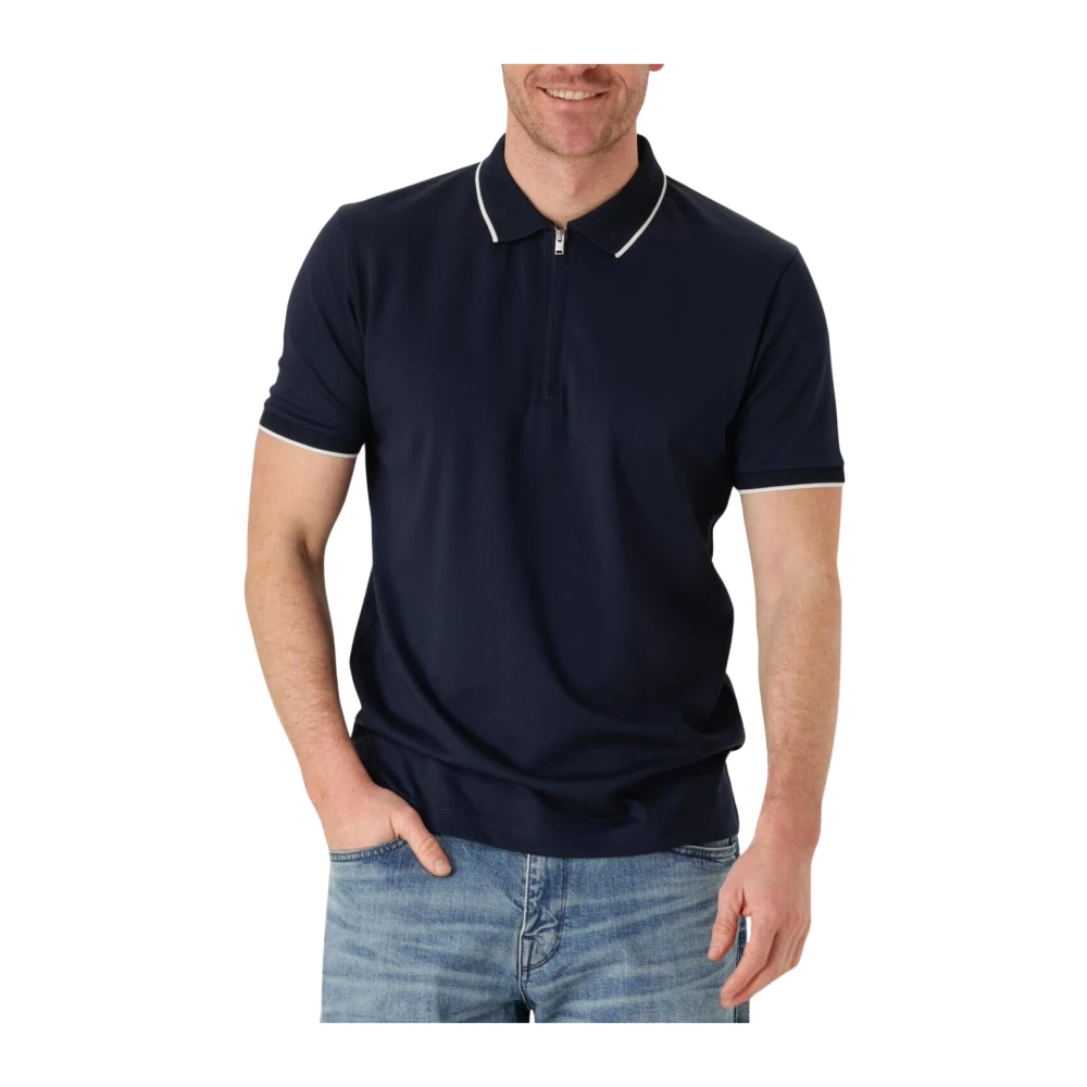 Selected Homme Sport Zip Polo voor Heren Blue Heren