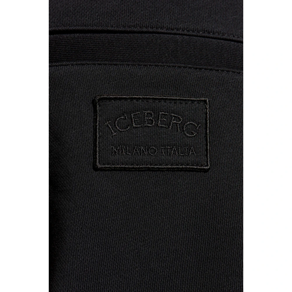 Iceberg Sweatpants met logopatch Black Heren