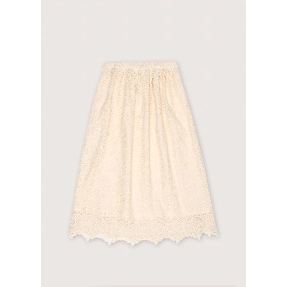 The New Society Vanilla Cream Rok met Stofdetail Beige Dames
