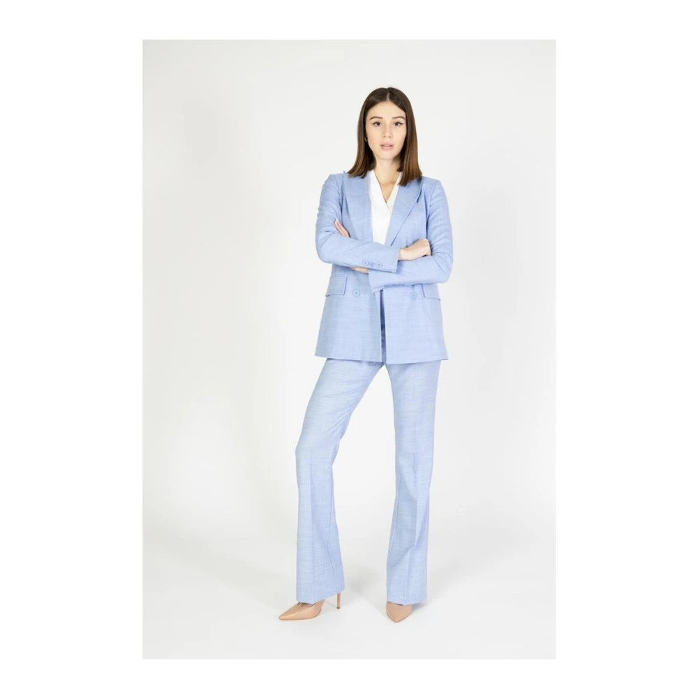 Sandro Ferrone Blauwe Palazzo Broek Lente Zomer Collectie Blue Dames