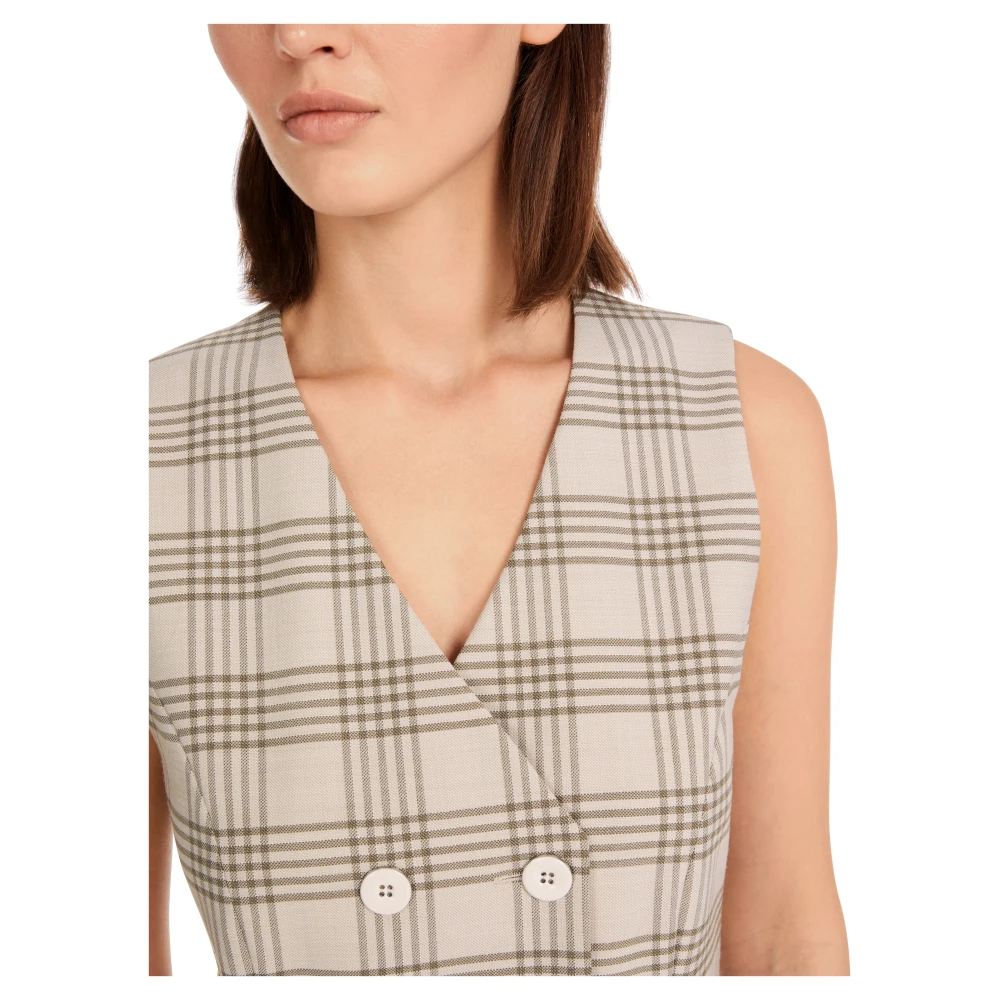 Marc Cain Geruite vest met Lurex-details Green Dames