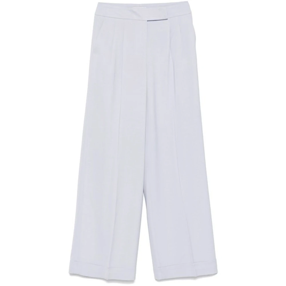 PESERICO Pastelblauwe Op Maat Gemaakte Broek met Zakken Blue Dames