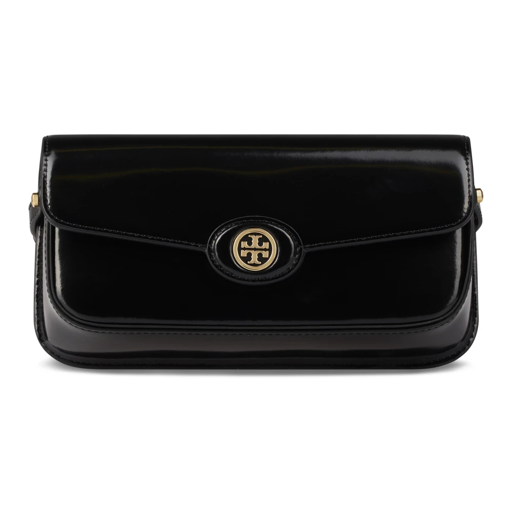 TORY BURCH Zwarte Schoudertas Robinson Spazzolato Black Dames