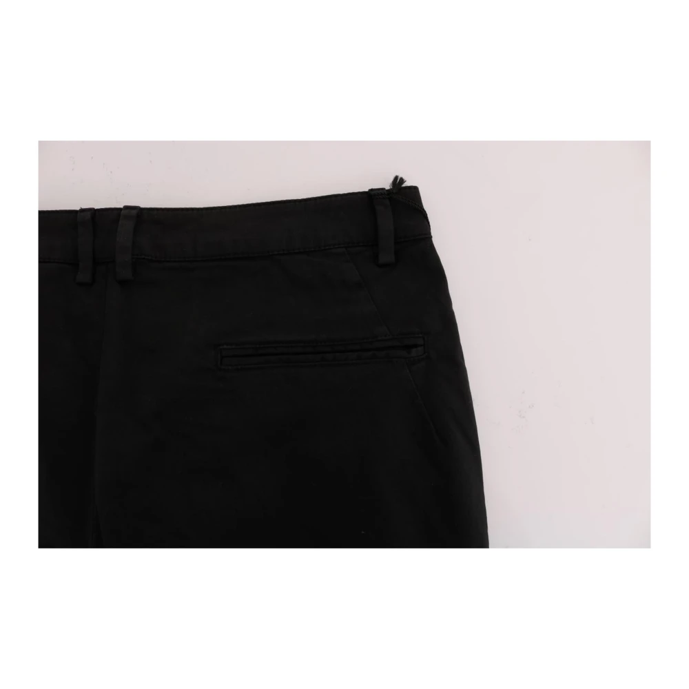 Costume National Zwarte Slim Fit Katoenen Stretchbroek Black Heren