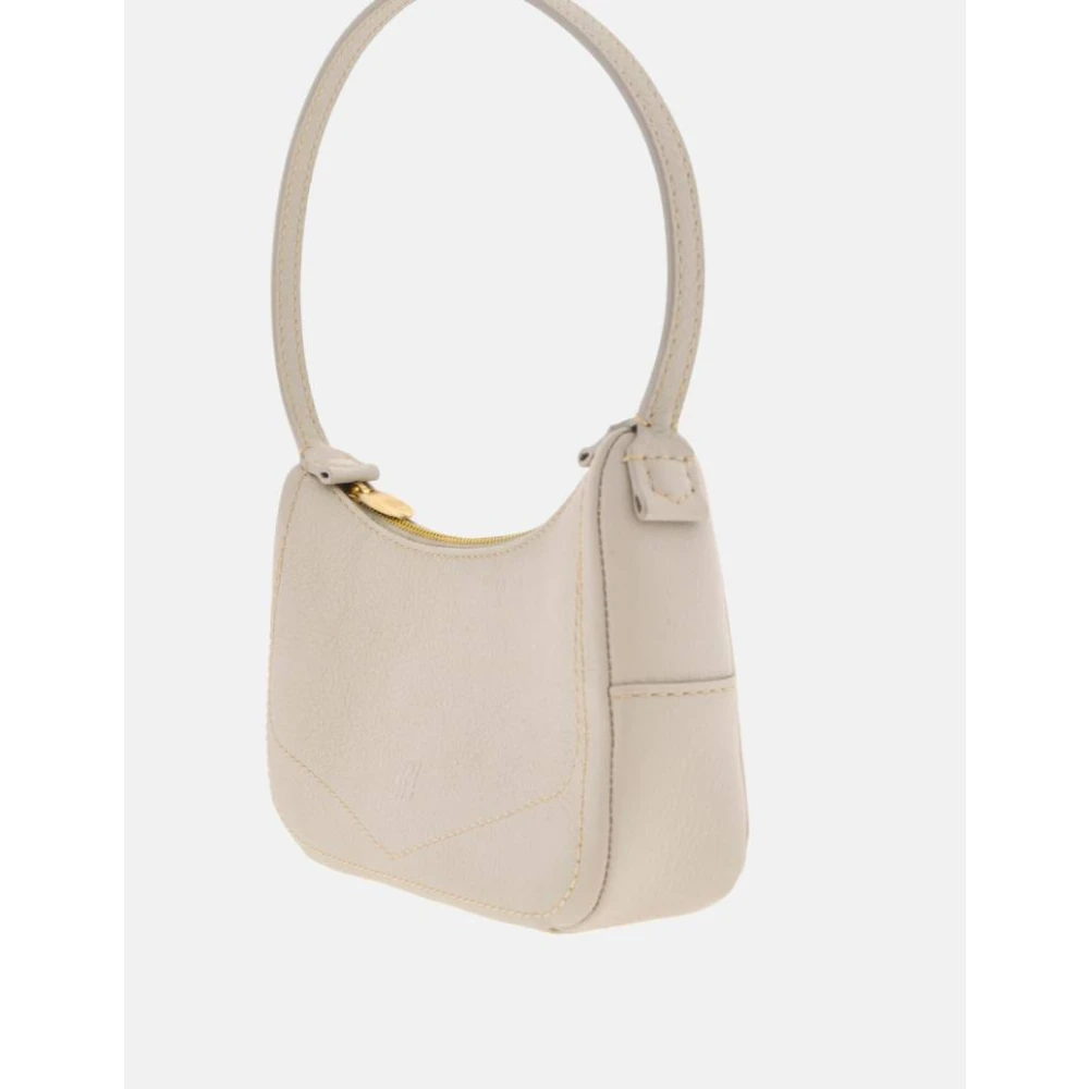 Carolina Herrera Mini Pochette Blasón Leren Tas Beige Dames