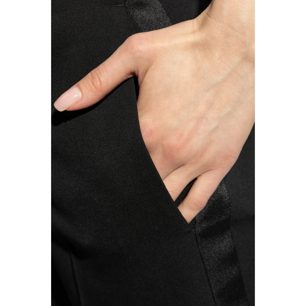 JW Anderson Wollen broek met vouw Black Dames