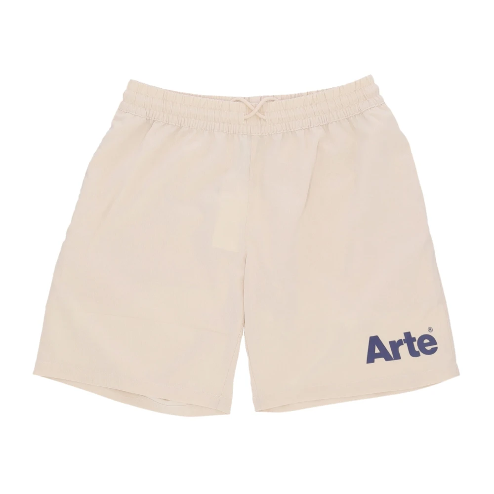 Arte Antwerp Art Logo Crème Nylon Shorts Beige Heren