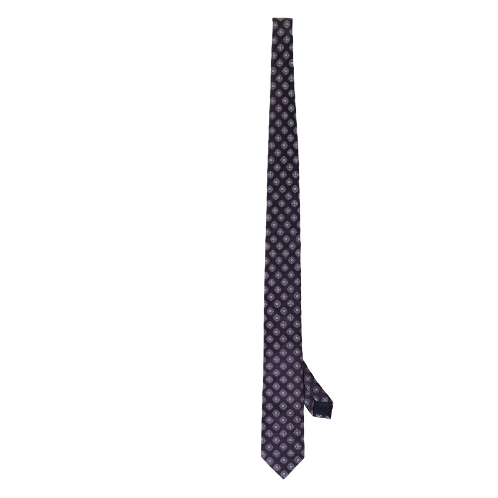 Corneliani Zijden Jacquard Stropdas Purple Heren