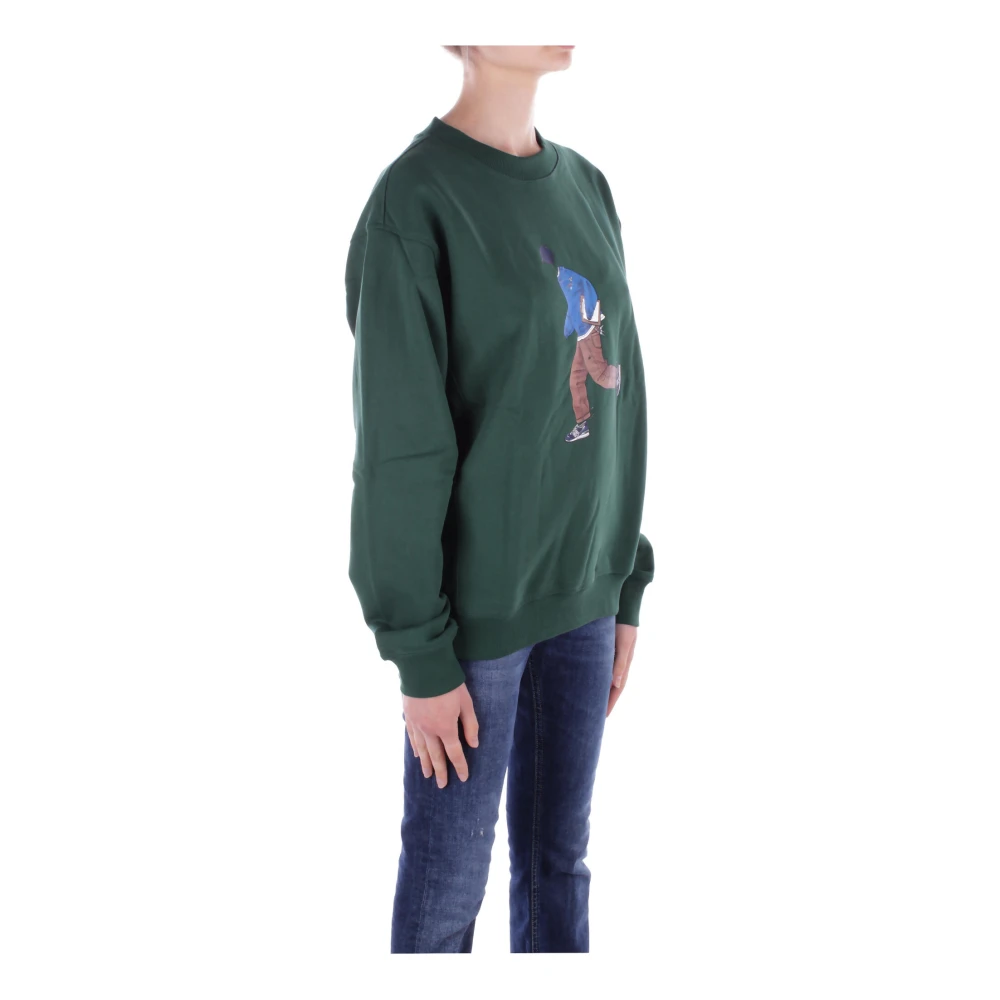 New Balance Logo Front Sweaters Green Dames