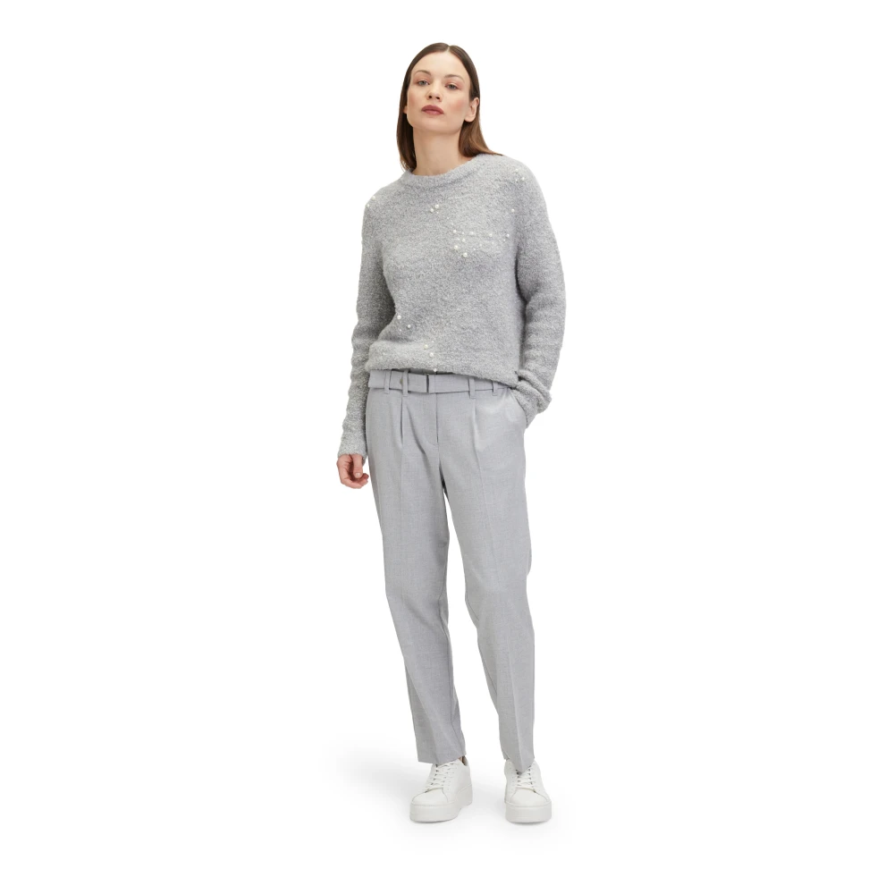 Betty & Co Gebreide trui met parels Gray Dames