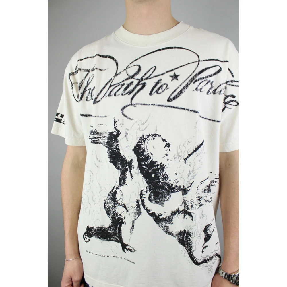 Hellstar Pad Naar Paradijs Grafische T-shirt White Heren