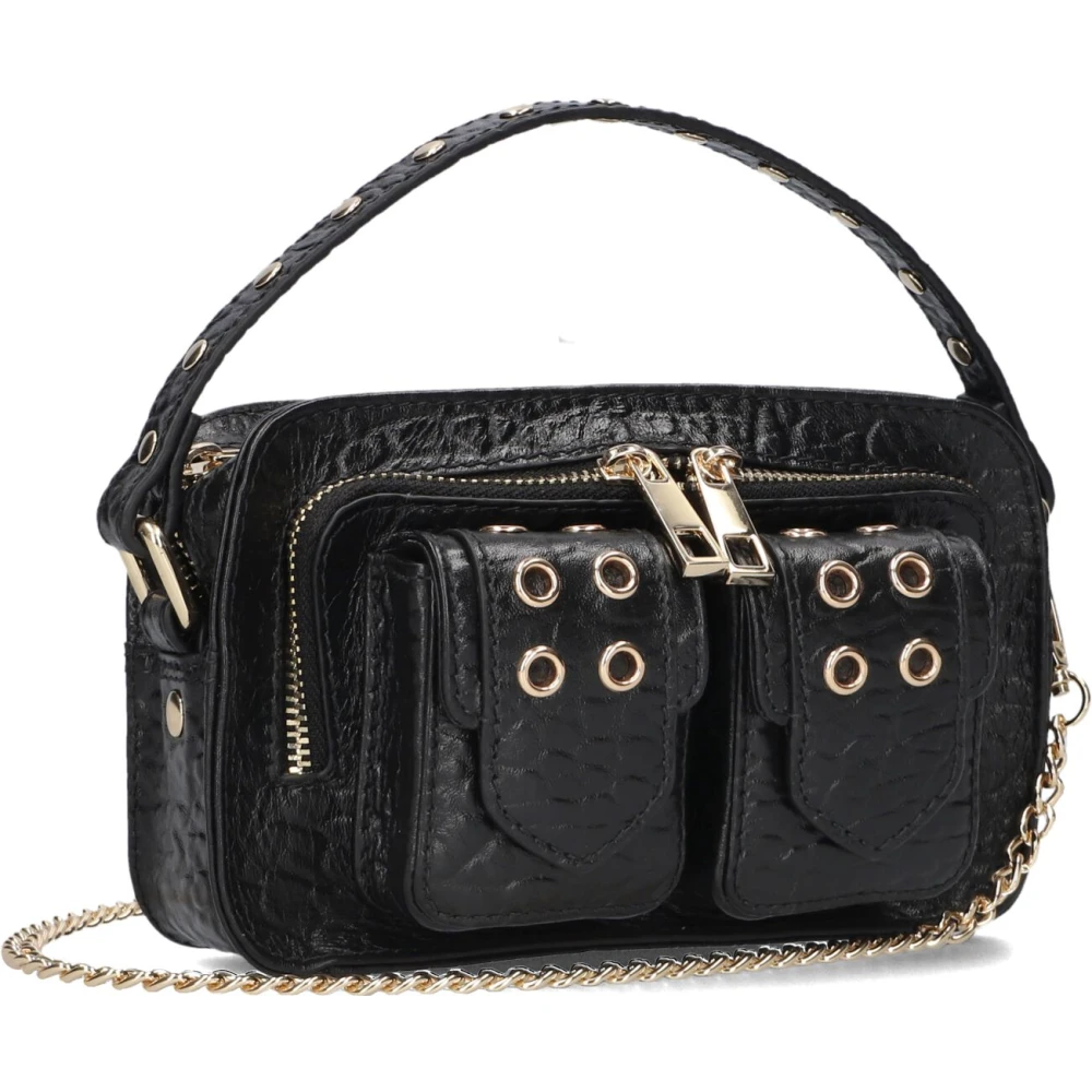 Núnoo Helena Eyelet Schoudertas Black Dames