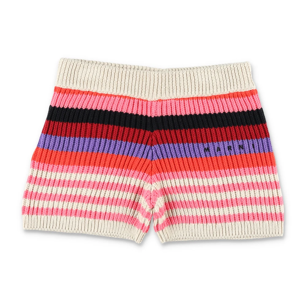 Marni Girls Red Cotton Knit Shorts - Shorts - 12 Y - Kids