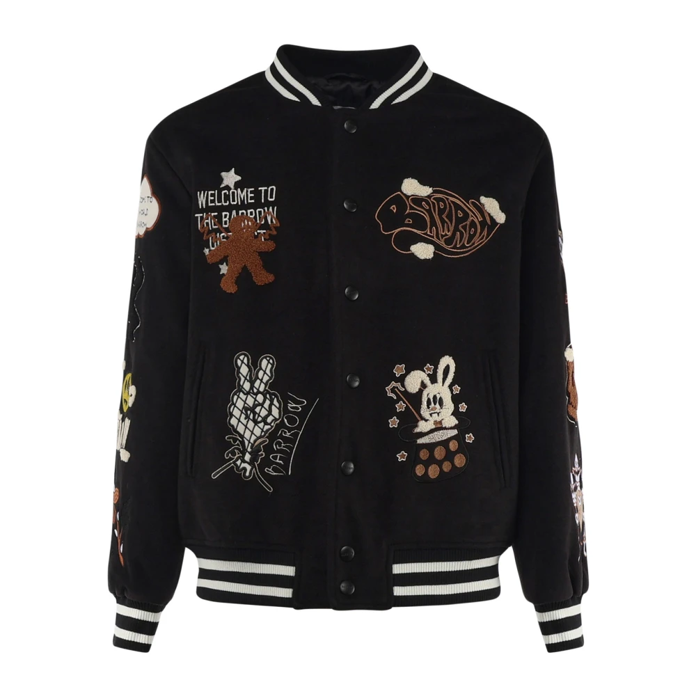 Barrow Zwarte Bomberjack met Logopatch Black Heren