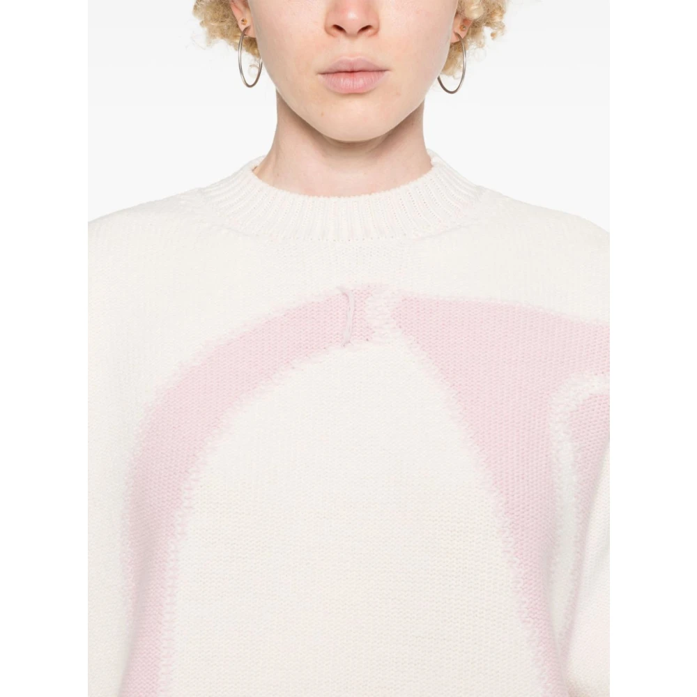 Off White Natuurlijk Logo Maxi Roze Trui White Dames